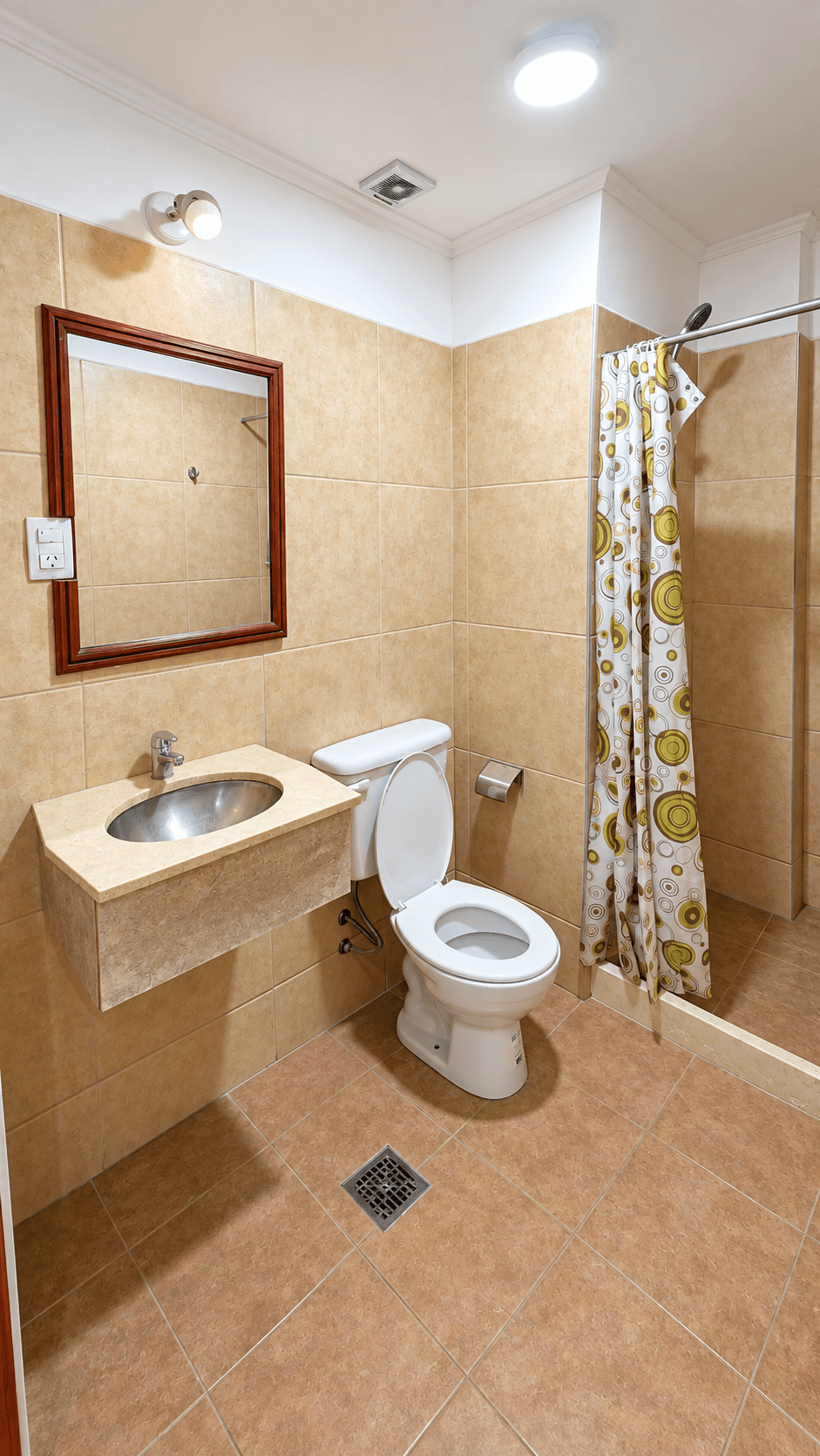 Baño fotografiado en departamentos de planta baja